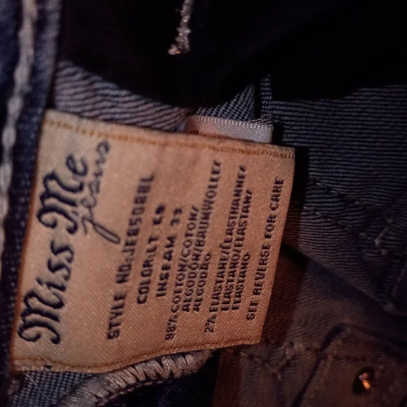 Vintage Y2K Miss Me Distressed Pants Jeans Flap Pockets Angel Wings 29 - Picture 5 of 5